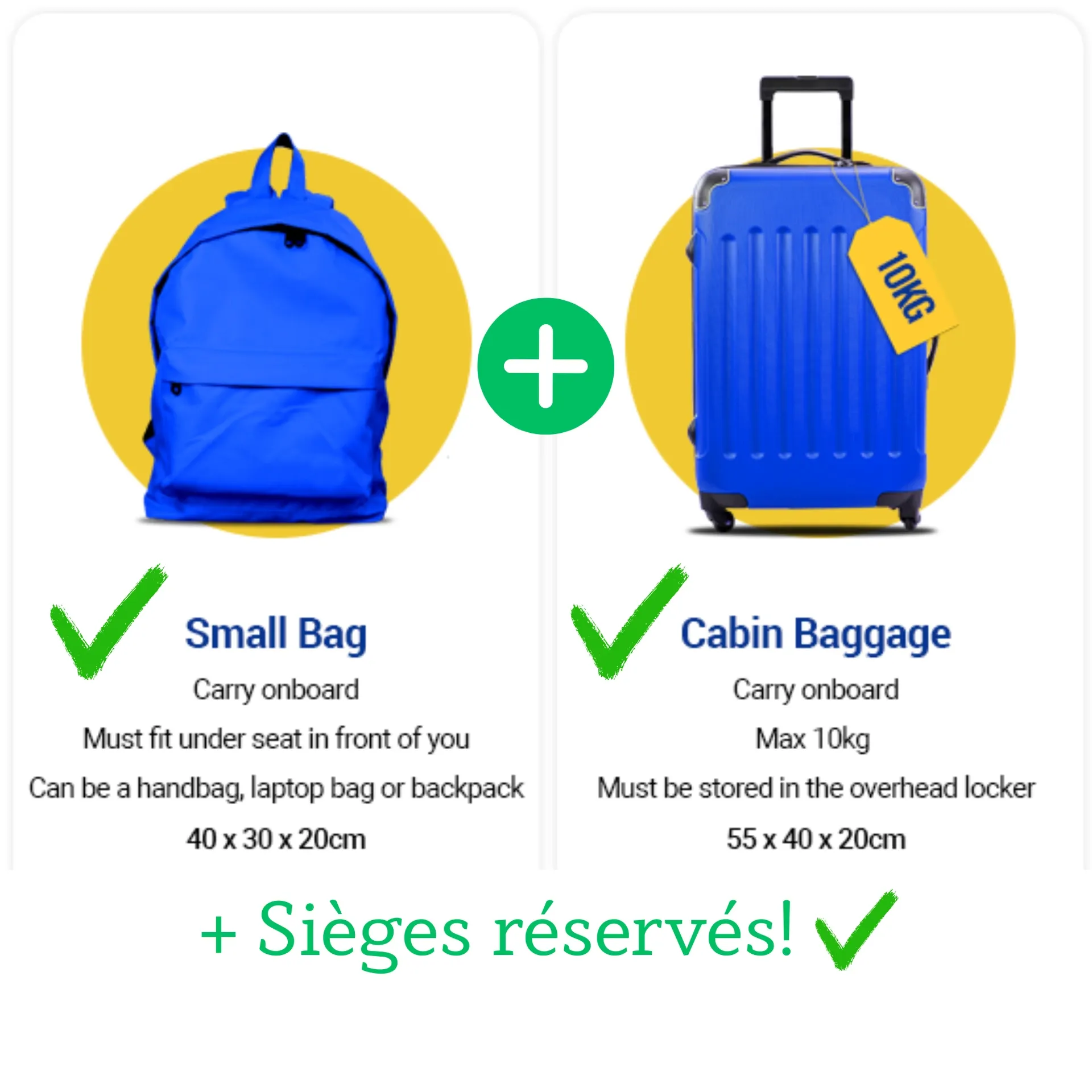 Option confort de vol Rome — par personne